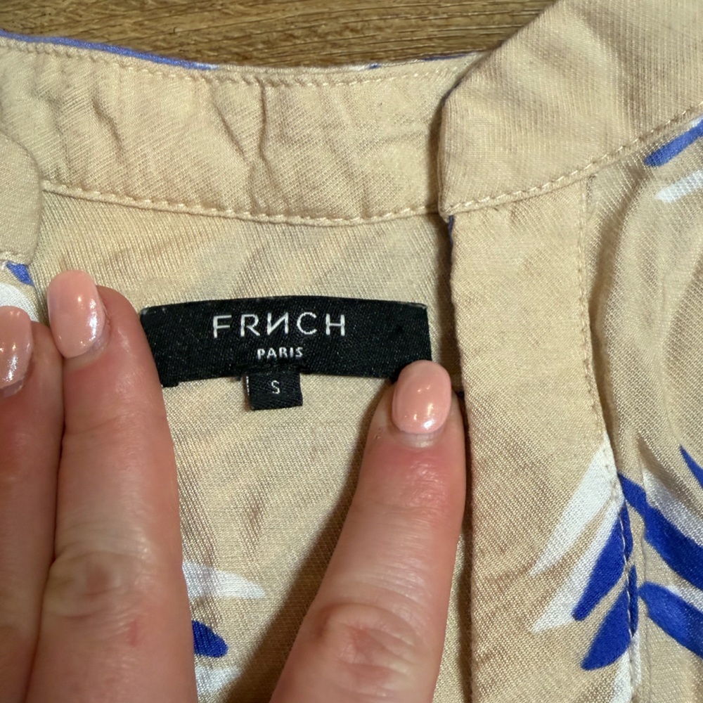 FRNCH long sleeve V-Neck Parisian bohemian  blouse - Picture 10 of 11
